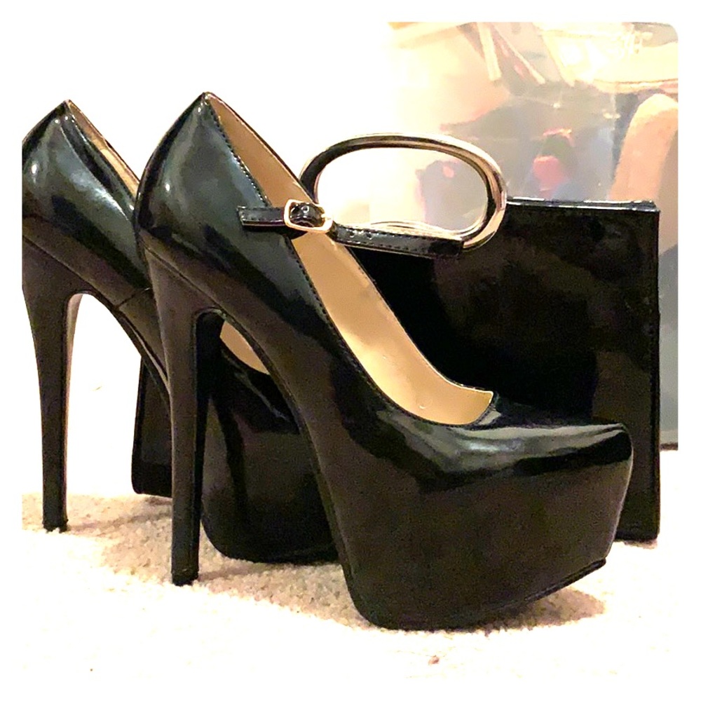 Black formal platform 6inch heels
